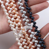 4-5mm Wheat Shape Rice Pearl Strand, Nice Choker Necklace