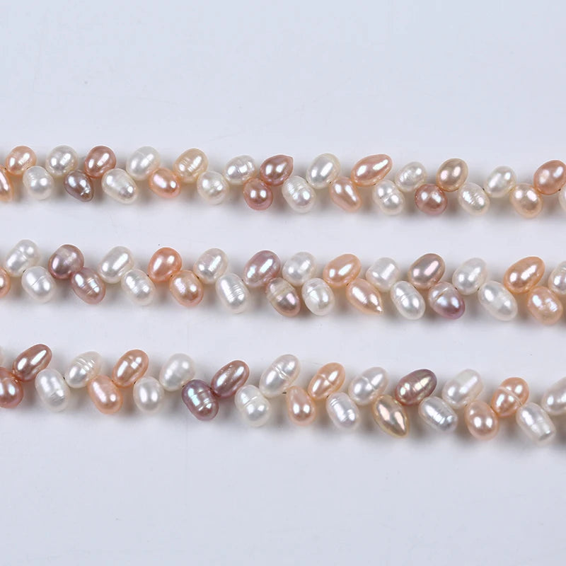 4-5mm Wheat Shape Rice Pearl Strand, Nice Choker Necklace