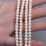 4-5mm Freshwater Pearl Bead Carved Pearl Necklace