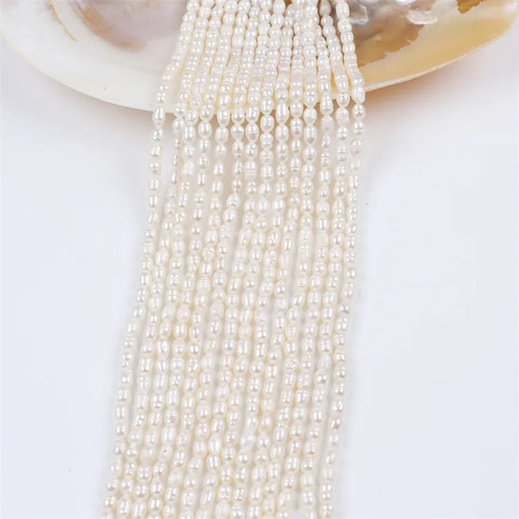 4-5mm Freshwater Rice Drop Pearl Strands
