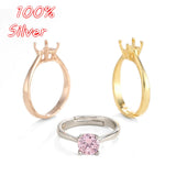 925 Silver Ring Base Tray Men Women DIY Setting Accessory