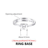 925 Silver Ring Base Tray Men Women DIY Setting Accessory