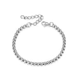 6.5mm Stainless Steel Box Link Chain Bracelet Men Women Punk Wrist Jewelry