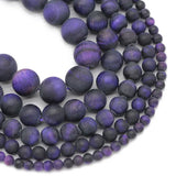 Matte Purple Tiger's Eye Spacers Round Loose Beads for DIY Jewelry Making