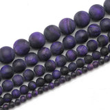 Matte Purple Tiger's Eye Spacers Round Loose Beads for DIY Jewelry Making
