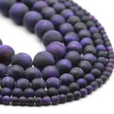 Matte Purple Tiger's Eye Spacers Round Loose Beads for DIY Jewelry Making