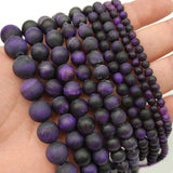 Matte Purple Tiger's Eye Spacers Round Loose Beads for DIY Jewelry Making