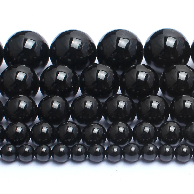 Natural Tourmaline Stone Beads Round Loose Beads For Jewelry Making 15 inch