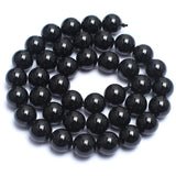 Natural Tourmaline Stone Beads Round Loose Beads For Jewelry Making 15 inch