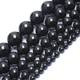 Natural Tourmaline Stone Beads Round Loose Beads For Jewelry Making 15 inch