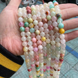 Natural Colorful Jades Stone Beads Round Loose Mix Jades Stone Beads