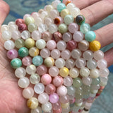 Natural Colorful Jades Stone Beads Round Loose Mix Jades Stone Beads