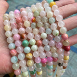 Natural Colorful Jades Stone Beads Round Loose Mix Jades Stone Beads
