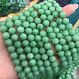 Dark Green Angelite Stone Beads Round Loose Gem Stone Beads