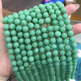 Dark Green Angelite Stone Beads Round Loose Gem Stone Beads