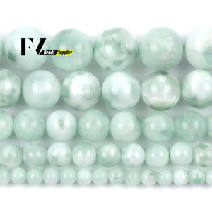 Green Angelite Beads Round Spacer Stone Beads 15"