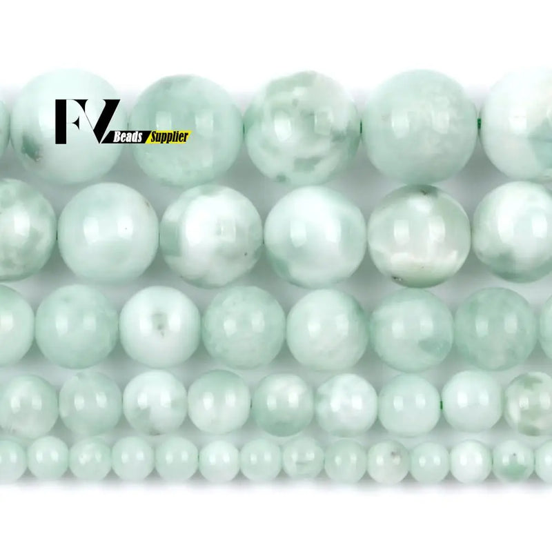 Green Angelite Beads Round Spacer Stone Beads 15"