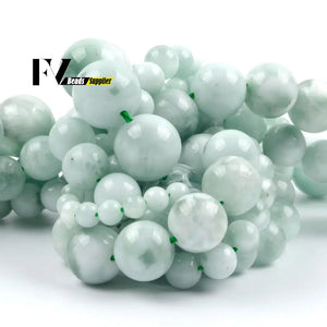 Green Angelite Beads Round Spacer Stone Beads 15"