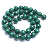 Green Malachite Stone Beads Round 15 inch