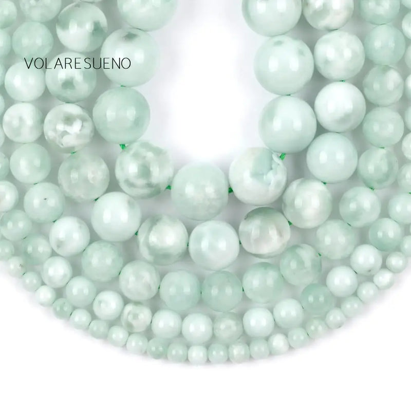 Green Angelite Stone Beads Spacer for Jewelry Making DIY