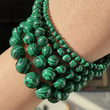Natural Green Malachite Stone Beads Round Spacer Beads for Jewelry Making
