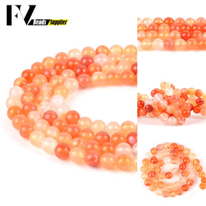 Natural Orange Red Agates Carnelian Stone Beads 12mm