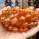 Natural Orange Red Agates Carnelian Stone Beads 12mm