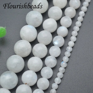 Natural Rainbow Moonstone Smooth Round Beads 2 strand/lot