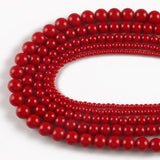 Natural Red Coral Beads 4-12mm for DIY Jewelry Making