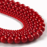 Natural Red Coral Beads 4-12mm for DIY Jewelry Making