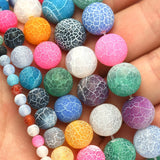 4-12mm Frosted Weathered Agate Natural Stone Beads Round Loose Beads