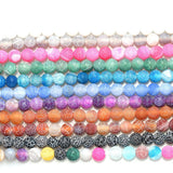 4-12mm Frosted Weathered Agate Natural Stone Beads Round Loose Beads