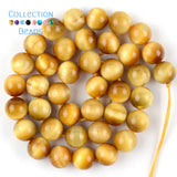 Natural Yellow Tiger Eye Stone Round Beads for Jewelry Making