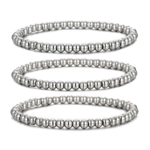 Stainless Steel Bead Bracelet for Women Men