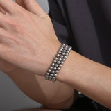 Stainless Steel Bead Bracelet for Women Men