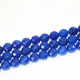 Faceted Round Stone Jades Loose Beads Chalcedony DIY Jewelry
