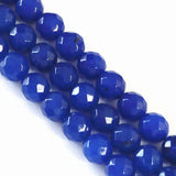 Faceted Round Stone Jades Loose Beads Chalcedony DIY Jewelry