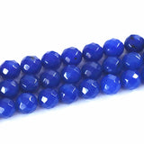 Faceted Round Stone Jades Loose Beads Chalcedony DIY Jewelry