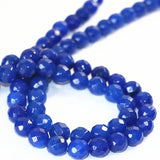 Faceted Round Stone Jades Loose Beads Chalcedony DIY Jewelry