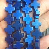 Natural Hematite Cross Shape Spacer Beads 15inch
