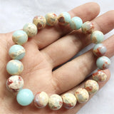 4/6/8/10MM Blood Sky Jade Bracelet Natural Stone Bead School Student Jewelry