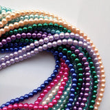 Glass Pearl Beads Round Ball Bead 85-210pcs For DIY Jewelry Making