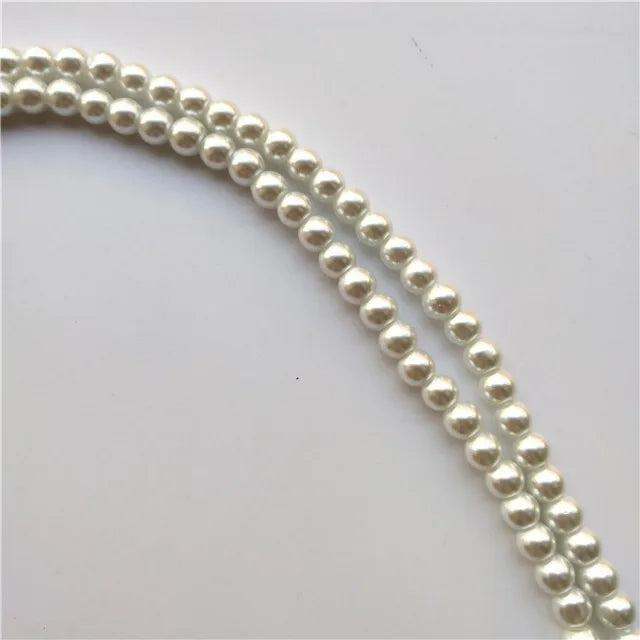 Glass Pearl Beads Round Ball Bead 85-210pcs For DIY Jewelry Making