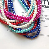 Glass Pearl Beads Round Ball Bead 85-210pcs For DIY Jewelry Making