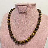 4/6/8/10MM Yellow Tiger Eye Necklace - Natural Stone Wedding Party Power Jewelry