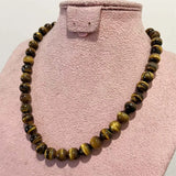 4/6/8/10MM Yellow Tiger Eye Necklace - Natural Stone Wedding Party Power Jewelry