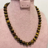 4/6/8/10MM Yellow Tiger Eye Necklace - Natural Stone Wedding Party Power Jewelry