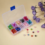Colorful Round Crack Glass Loose Beads Set DIY Bracelet Jewelry Accessories