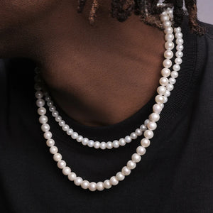 4/6/8/10mm Beads Pearls Necklace for Men Classic Pearls Necklace Choker