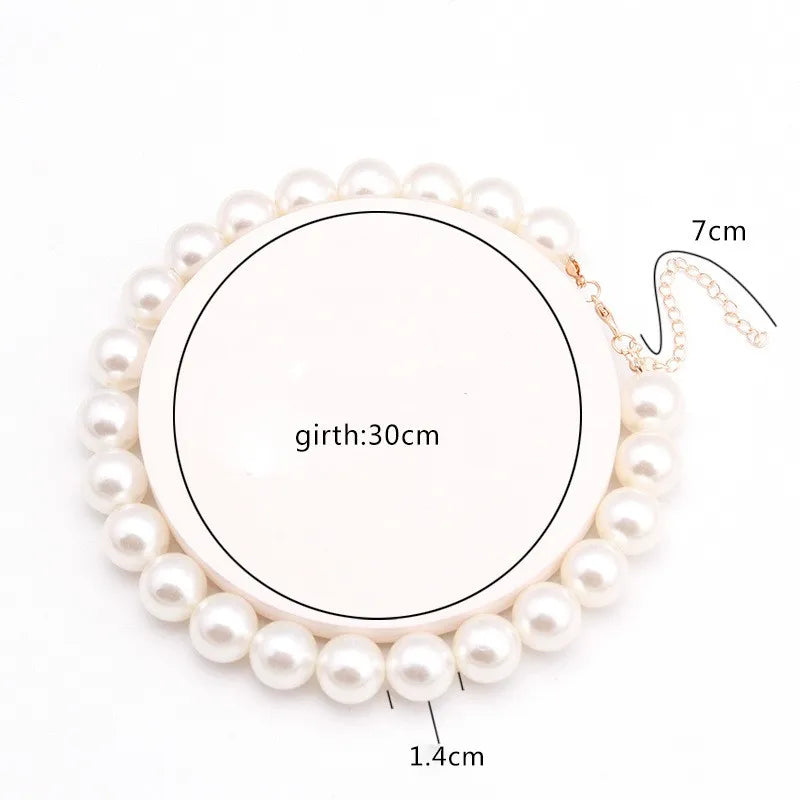 4/6/8/10mm Beads Pearls Necklace for Men Classic Pearls Necklace Choker
